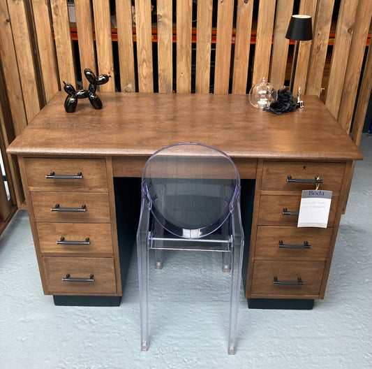 Desk, Solid Oak, 8 drawers