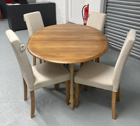 Drop Leaf Dining Table and 4  Chairs