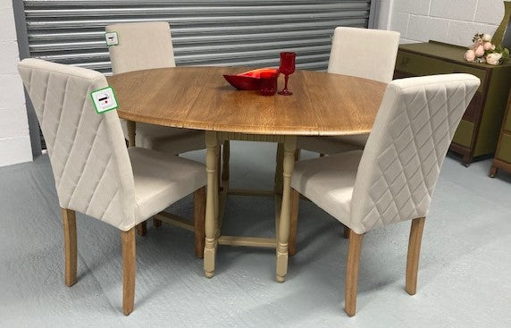 Drop Leaf Dining Table and 4  Chairs