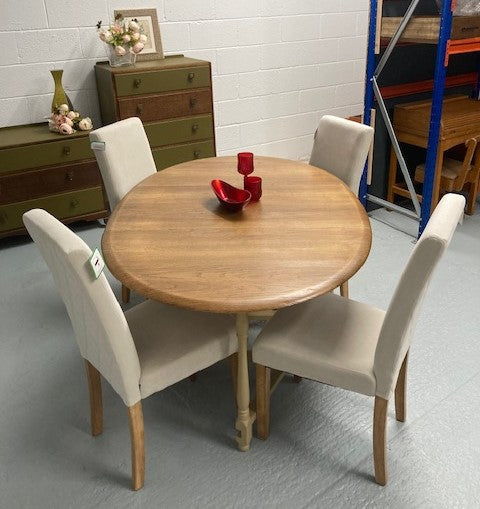 Drop Leaf Dining Table and 4  Chairs
