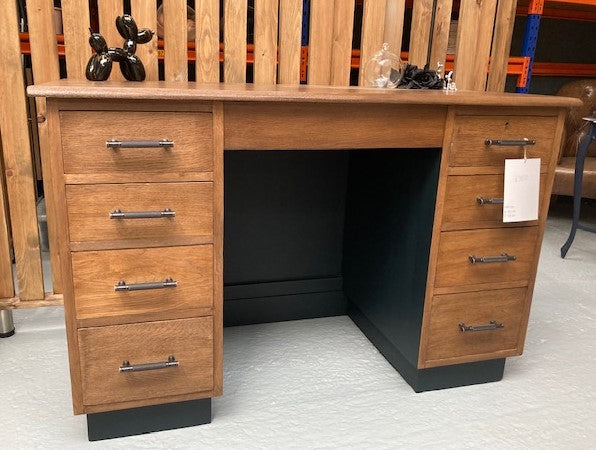 Desk, Solid Oak, 8 drawers